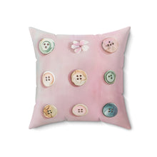 Sew Sweet Sewing Buttons Spun Polyester Square Pillow