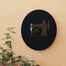 Vintage Sewing Machine Acrylic Wall Clock - Black