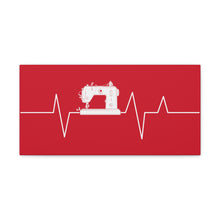 Sewing Machine Heart Beat - Red - Canvas Gallery Wraps