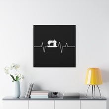 Sewing Machine Heart Beat - Black - Canvas Gallery Wraps