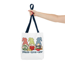 Peace, Love, Sew Gnomes Tote Bag