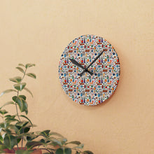 Watercolor Sewing Supplies 1 Acrylic Wall Clock