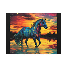 Colorful Modern Horse - Canvas Gallery Wraps - Black