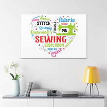 Colorful Sewing Word Cloud - Canvas Gallery Wraps