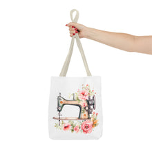 Blue Floral Sewing Machine Tote Bag