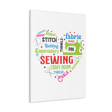 Colorful Sewing Word Cloud - Canvas Gallery Wraps