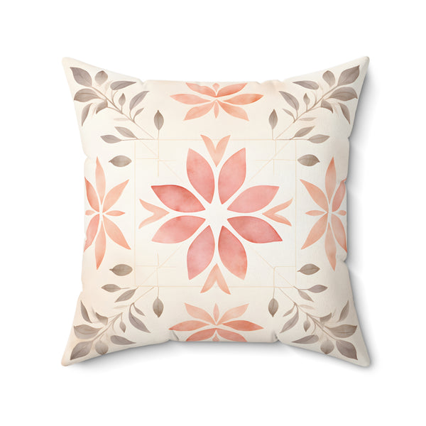 Sew Sweet Sewing Floral 2 Spun Polyester Square Pillow