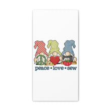 Peace, Love, Sew Gnomes - Canvas Gallery Wraps - White