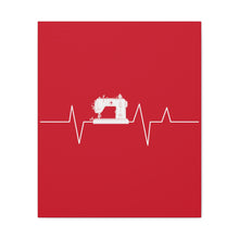 Sewing Machine Heart Beat - Red - Canvas Gallery Wraps