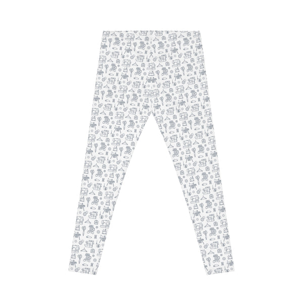 Outlined Sewing Elements Casual Leggings