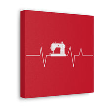 Sewing Machine Heart Beat - Red - Canvas Gallery Wraps