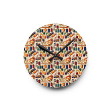 Watercolor Sewing Supplies 9 Acrylic Wall Clock