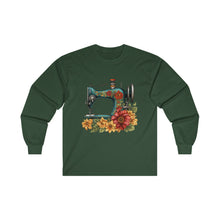 Vintage Floral Sewing Machine Unisex Ultra Cotton Long Sleeve Tee