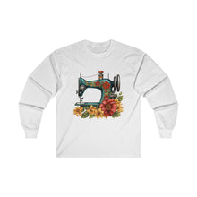 Vintage Floral Sewing Machine Unisex Ultra Cotton Long Sleeve Tee