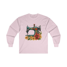 Vintage Floral Sewing Machine Unisex Ultra Cotton Long Sleeve Tee