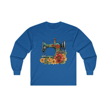 Vintage Floral Sewing Machine Unisex Ultra Cotton Long Sleeve Tee