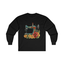 Vintage Floral Sewing Machine Unisex Ultra Cotton Long Sleeve Tee
