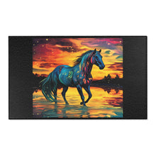 Colorful Modern Horse Area Rugs - White