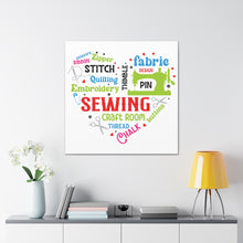 Colorful Sewing Word Cloud - Canvas Gallery Wraps