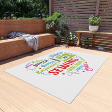 Colorful Sewing Word Cloud Outdoor Rug
