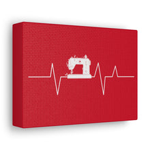 Sewing Machine Heart Beat - Red - Canvas Gallery Wraps