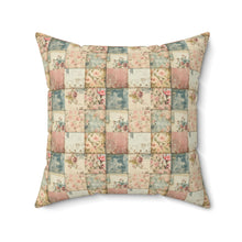 Vintage Patchwork Pattern 1 Spun Polyester Square Pillow