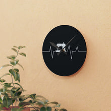 Sewing Machine Heart Beat Acrylic Wall Clock - Black