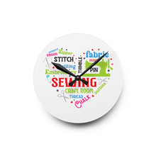 Colorful Sewing Word Cloud Acrylic Wall Clock