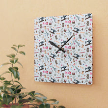 Sewing Elements White Acrylic Wall Clock