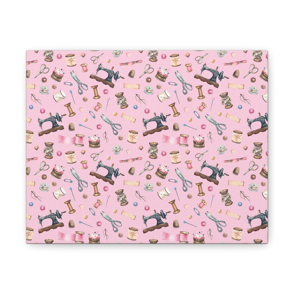 Sewing Elements Pink - Canvas Gallery Wraps