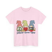 Peace, Love, Sew Gnomes Unisex Heavy Cotton Tee