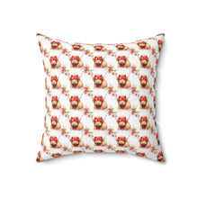 Highland Cow with Headband Spun Polyester Square Pillow