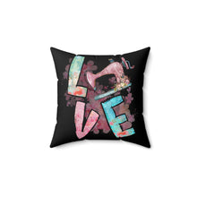 Sewing Love Spun Polyester Square Pillow - Black