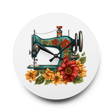 Vintage Floral Sewing Machine Acrylic Wall Clock