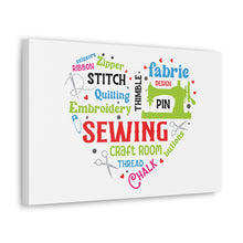 Colorful Sewing Word Cloud - Canvas Gallery Wraps