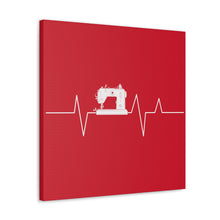 Sewing Machine Heart Beat - Red - Canvas Gallery Wraps