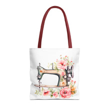 Blue Floral Sewing Machine Tote Bag