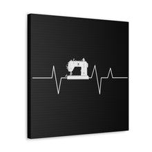 Sewing Machine Heart Beat - Black - Canvas Gallery Wraps