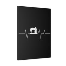 Sewing Machine Heart Beat - Black - Canvas Gallery Wraps