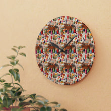 Watercolor Sewing Supplies 11 Acrylic Wall Clock