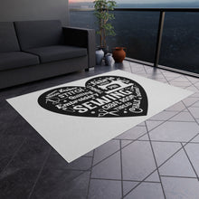 Black Sewing Word Cloud Outdoor Rug