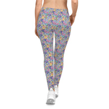 Packed Watercolor Buttons Casual Leggings