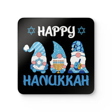 Happy Hanukkah Gnomes Corkwood Coaster Set