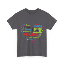 Colorful Sewing Word Cloud Unisex Heavy Cotton Tee