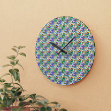 Floral Collage Pattern 1 Acrylic Wall Clock