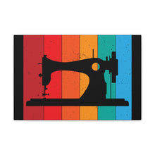 Retro Sewing Machine - Black - Canvas Gallery Wraps