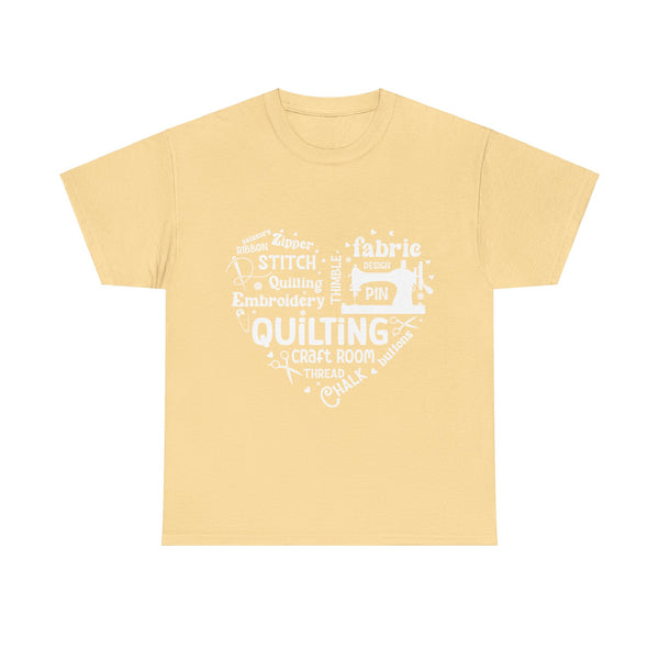 Quilting Word Cloud Unisex Heavy Cotton Tee