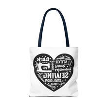 Black Sewing Word Cloud Tote Bag