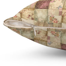 Vintage Patchwork Pattern 2 Spun Polyester Square Pillow