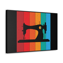 Retro Sewing Machine - Black - Canvas Gallery Wraps